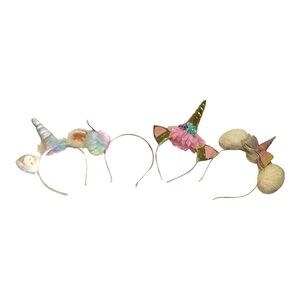 Unicorn Headband Set Bundle of 4 Pink Rainbow Colourful Sparkle Girls